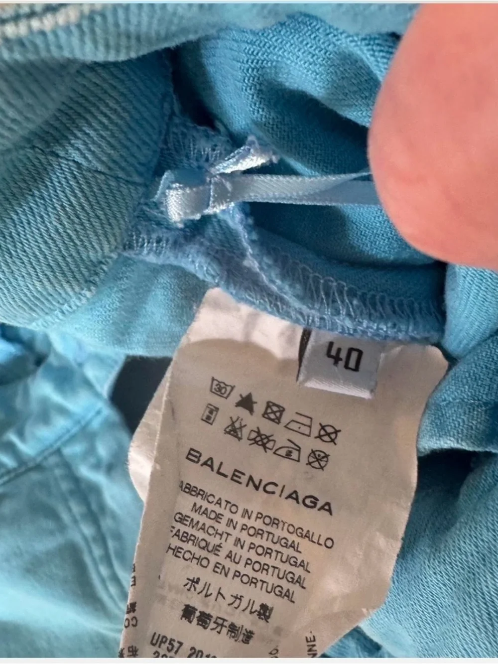 Vintage Balenciaga by Nicolas Ghesquiere turquoise jeans 40